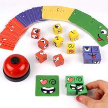 1 Pc Children's Game Toys-Face Changing Magic Cubes,Uzzle Game , Face Blocks Game Face Change Cube Game Expression Matching Block Puzzles Building Cubes Toy Puzzles Toy Family Board Games-Changing Game - 4-Player Wooden Puzzle For For Kids And Parents, Interactive Family Fun & Early Learning Toy,Suitable For All Kinds Of Children's Holiday Gifts,Games For Girls And Games For Boys - Multicolor - View 4