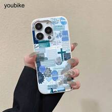 Teléfono azul con diseño de textura de lichi. Compatible con phone 16 Pro, 16, 15 Pro, 14, 14 Plus, 13, 13 Pro, 12 Pro y 12 Pro. Resistente y antihuellas, un excelente regalo de cumpleaños. - Rosa - Ver 2