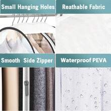 Bolsas de Ropa de 50 Pulgadas para Colgar Ropa, Bolsas de Ropa Colgante, Bolsas Transparentes para Almacenamiento de Abrigos, Protector Ropa para Traje, Abrigos, Vestidos, Chaquetas (2pcs) - 4 piezas - Ver 8