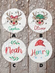 1~120 etiquetas personalizadas - Pegatinas personalizables, etiquetas con nombre de reno navideño, etiquetas de regalo para niños, etiquetas de regalo, hoja de pegatinas navideñas, etiquetas de regalo personalizadas para niño y niña, ideal para cumpleaños, Acción de Gracias, regalos de Navidad, recuerdos de fiesta para Navidad y Halloween, envoltura de regalos, diseño elegante