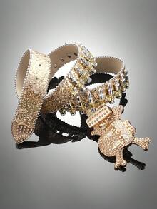 1条亮片骷髅子弹铆钉朋克摇滚风男士腰带，适合万圣节、夏季、学校休闲、商务场合，可作为送给男友、丈夫、父亲的礼物，日常佩戴，时尚百搭，适合青少年、户外、度假、运动、旅行、街头、波西米亚风、复古秋季等场合，是万圣节秋冬配饰的理想之选。适合青少年、青年、男士，休闲、户外、运动、度假、毕业礼物、生日礼物、日常佩戴。 - 彩色 - 查看 14