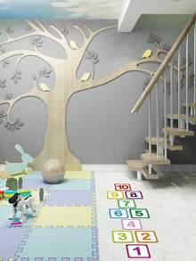 1pc Number Pattern Floor Sticker, Stickers, Stickers For Kids Wall Decal, Vinyl Decal For Home Decorations, Spring Decoration Items Refresh Your Home, Rama Decoration Stickers Wall Stickers Floor Stickers - Multicolor - View 3