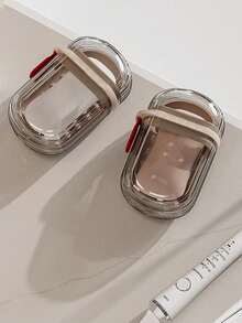 1pc Travel Portable Mini Soap Box, Sealed Drain Soap Box With Lid, Suitable For Travel Home Bathroom Decor Fall Decor Back To School