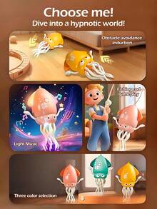 1 件带音乐和灯光的催眠跳舞章鱼玩具 - 自动避障、缓解压力、早期教育，是送给孩子的完美万圣节/圣诞节礼物 - 彩色 - 查看 7