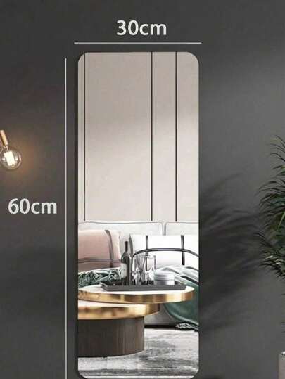 1pc DIY Acrylic Mirror, Bathroom Spiegel Makeup Unbreakable, Self Adhesive, No Installation Required. Wand Square Round Heart Shaped Waterproof Material, Peel Stick. view 5