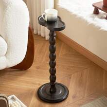 طاولة جانبية على شكل قرع خشبية، طاولة قهوة عتيقة، طاولة كنبة، مناسبة للغرفة المعيشية والنوم والمكتب، باللون الأسود، طاولة خارجية متحركة