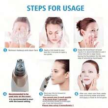 Blackhead Pore Removal Vacuum, Facial Pore Cleanser - 5 Suctions, 5 Probes, USB Rechargeable Blackhead Vacuum Kit, Acne Removal Tool For Adults. Suitable For Bathrooms. Bedchamber. Holiday Gifts For Female Friends And Female Classmates In Places Such As Travel - 去黑頭工具 - 查看 10