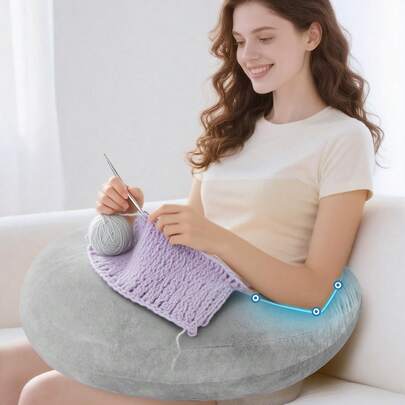 Arm Support Pillow, Comfortable Cushion Gaming Pillow Armrest For Bed And Sofa, U-Shaped Lap Pillow Versatile Elbow Support For Working, Crocheting, Travel, Office, Home Relaxation,Reading,Working