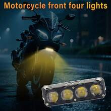 1 Piece, 4 LED Mini Motorcycle Light Set, LED Light With White And Yellow Light, High Brightness, Long Life, Low Energy Consumption, Suitable For Motorcycle, Electric Motorcycle, Car, Marine Auxiliary Lighting, Hard Wired 12-24V, No Battery - Motorcycle Lights - 4 LEDs - View 8