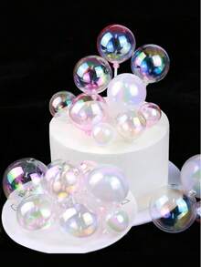 10 Stücke bunte transparente Kuchendekoration Kugeln, transparente bunte Happy Birthday feiern Neugeborenen Wunschkugel Kuchendekoration Einsatz, 1. Geburtstag Cupcake Topper Dekoration, DIY Kuchendekoration, für DIY Backen Dekoration, perfekt für Baby Shower, Gender Enthüllungsparty, Hochzeit, Abschlussfeier, Jahrestag, Geburtstagsfeier, Kuchendekoration Zubehör, Hochzeitstag Geburtstags Party Bedarf, verschiedene Party Kuchendekoration