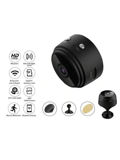 1pc Small Slimme Wireless WiFi Surveillance Camera. It Is Made Of ABS Material Supports Intelligent Loop Recording, High Definition Infrared Night Vision, Strong Magnetic Attraction, Has Relatively Long St by Time. view 11