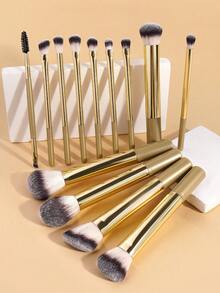 MAANGE 3/5/7/13件套专业软柄铝制化妆刷套装，包含粉底刷、眼影刷、眉刷、晕染刷、高光刷、遮瑕刷，适用于粉状、液状、膏状化妆品，非常适合日常使用和旅行携带，是送给朋友的理想化妆配件礼物，也是赠品，专业化妆刷套装。 - 金色 - 查看 8