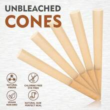 40pcs Pre Rolled Cone | Rolling Papers Cones | (3inch/78mm) | Pack | 78mm Slow Burning Brown Rolling Papers