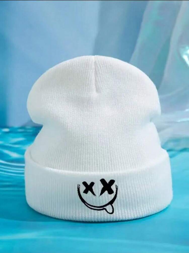 1pc/2pcs/3pcs Acrylic Embroidered Winter Beanie Hats, Unisex Knitted Casual Caps For Autumn And Winter Outdoor - A - View 3