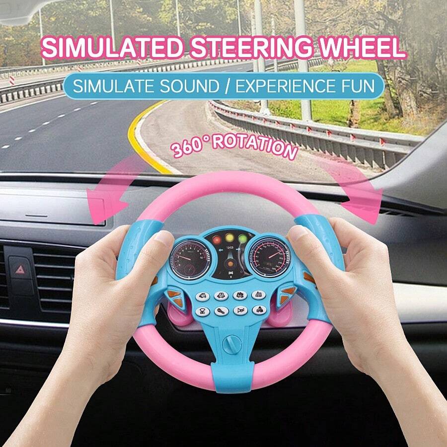 The Children's Educational And Recreational Toy Car, Equipped With A Vertical Steering Wheel, Is Very Suitable For Parent-Child Interaction, Is A Perfect Party Gift, With A Variety Of Color Choices - Màu Hồng baby - Xem 1