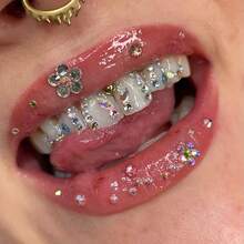 44pcs Butterfly & Rhinestone Colorful Tooth Jewelry Set, Cute Y2K Super Shiny Tooth Accessories For Daily, Party, Holiday, Unisex (No Glue Included)