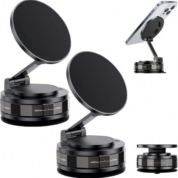360° einstellbarer magnetischer Vakuum-Handyhalter, faltbarer tragbarer magnetischer Handyständer, teleskopischer magnetischer Handyhalter für Smartphones
