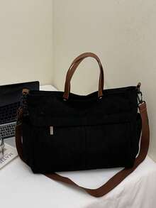 Casual Style Plain With Adjustable Strap Large Capacity Shoulder Tote Bag,Cross Body Bag Everyday Bag, Etc. Perfect For Daily Use - Suitable For Traveling, Work Or Shopping,University, College Classroom , Commute,School, Etc. For Women, Rookies & White-Collar Workers,Girl, College Students,Young Girl