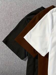 Women's 3-Piece Black, White, And Brown T-Shirt Kit - NY - Brooklyn And California. Ideal For The Modern, Casual Woman - màu đen - Xem 2