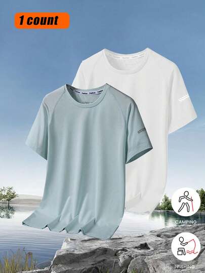 Women's Outdoor Quick-Dry Short-Sleeve Running Exercise Breathable Lightweight Training Suit Top T-Shirt