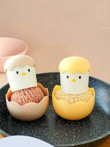 Wykwintna szczotka do garnków z skorupki jajka, nanoszczotka do czyszczenia, przybory kuchenne, szczotka do garnków z uchwytem, szczotka do mycia garnków