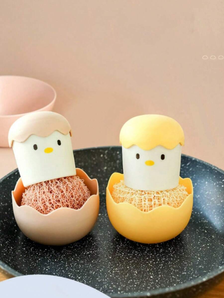 Wykwintna szczotka do garnków z skorupki jajka, nanoszczotka do czyszczenia, przybory kuchenne, szczotka do garnków z uchwytem, szczotka do mycia garnków