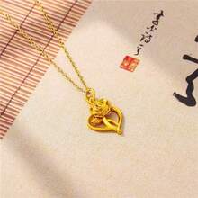 1pc Carnation Pendant Necklace, New Chinese Style Elegant Hollow Design Choker Necklace, Girlfriend Gift