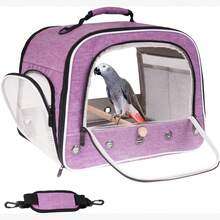 Portable Large-Size Parrot Carrier Cage: Comes With A Travel Bag, Metal Tray & Grid – Suitable For Carrying/Transporting African Greys, Long-Tailed Cockatiels & Other Medium/Large Birds - Multicolor - View 7