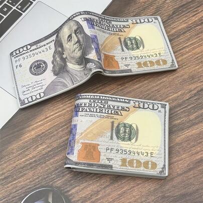 [Vintage Wallet] Vintage Faux Leather Wallet - Foldable Design For Men, Credit Card Holder & Photo Storage, Zippered Coin Pouch, White With Brown Accents, Perfect For Halloween Or Christmas Gifts