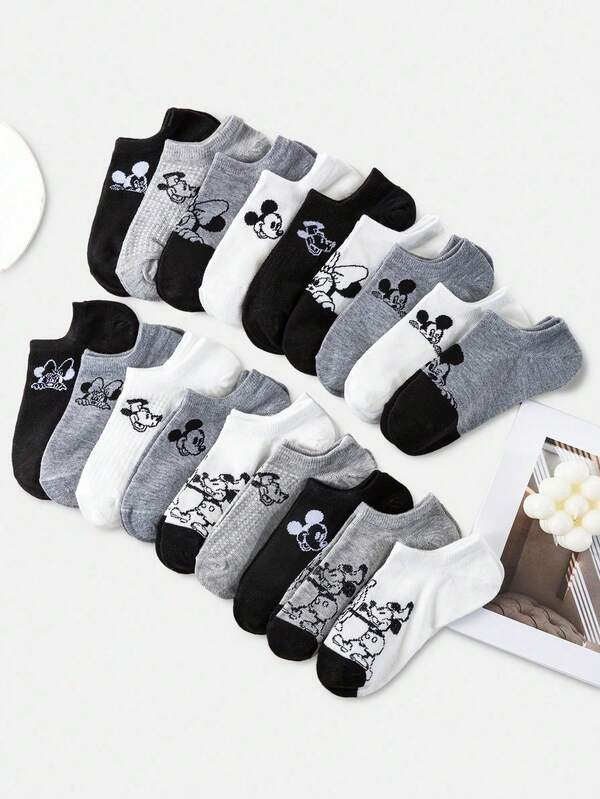 20/10/5/1 Pairs Women/Men/Couples Thin Ankle Socks, Black/White/Gray Series Withyuse Patterns, Skin-Friendly Soft, Comfortable Breathable, Fashionable Casual Sports Invisible Socks, Suitable For Holiday Gifts/Back To School/Travel/Daily Matching, Random Color Delivery
