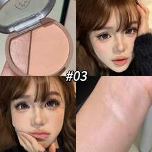 闪耀高光腮红盘，质地细腻，持久，防水，防汗，低饱和度哑光轮廓，多功能女性彩妆，疯狂妆容，美妆创作，学校，旅行，婚礼，角色扮演，情人节，万圣节，圣诞节 - 彩色 - 查看 8