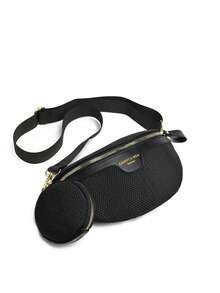 2件套时尚花卉图案腰包和零钱包 - 黑色 - 查看 4