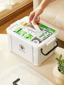 大容量多层白色极简急救箱，家用医疗收纳箱，家庭、办公室、宿舍必备，四季皆宜 - 白色 - 查看 7