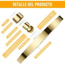 AUTOWT Ducha de Lluvia de Alta Presión, Cabezal de Ducha de ABS para Baño, Iseño de Cromo Moderno y Lujoso Instalación Sencilla sin Herramientas Ángulos Ajustables Regaderas Fijas(6 Inch) - 6 pulgadas-Dorado - Ver 2