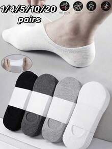 20 đôi tất vô hình cho nam, tất đi thuyền mỏng thoáng khí, thông thường, thích hợp để mặc hàng ngày, ngày lễ, ngoài trời, mùa hè - Nhiều màu - Xem 14