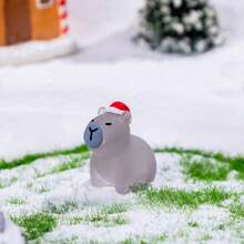 3/6 Pcs Christmas Animals, Christmas Hats, Capybara, DIY Resin Crafts, Desktop Ornaments, Rooms, Home Decorations, Christmas, Thanksgiving, Parties