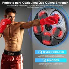 Máquina de Boxeo Musical Interactiva para Adultos - 9 Modos Ajustables, Saco de Boxeo con Luces, Bluetooth y Sistema de Puntuación, Material, Ideal para Entrenamiento en Casa - Blanco - Ver 5