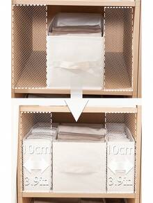 1pc Beige Foldable Crevice Storage Box, Christmas Decoration Storage, Made Of Fabric, Designed To Save Space For Narrow Items, Suitable For Storing Clothes In Wardrobes, Drawers, And Crevice Storage,