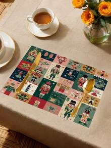 1pc Christmas Nutcracker Table Runner, Christmas Decor Table Runner, Christmas Linen-Like Table Runner, Table Runner, Table Runner, 1pc Table Runner, 4pcs Placemats, 1pc Pillow Cover, 3 Products Available, Seasonal Home Decor Indoor/Outdoor Party Supplies, Winter Home Decor, Christmas Decoration, Christmas Room Decor, Christmas Party Decoration