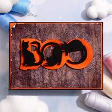 1 قطعة قالب معدني لقص خلفية "BOO Wishes" لصناعة البطاقات، قالب قص معدني لألبوم التذكارات، يومية، بطاقة تهنئة، تقطيع وتضريب الورق والديكور