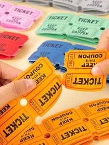 100/200pcs Raffle Tickets, Double Tickets, Event Tickets, Admission Tickets, Class Rewards, Fundraising Activities And Lucky Draws - Multicolor - View 3