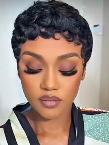 Short Curly Pixie Cut Wig Human Hair For  Women Short Human Hair Pixie Cut 13x4 Transparent Lace Front Human Hair Wigs Short Wigs Natural Curly - Ginger - View 3