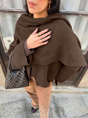 Women's Coat, Loose-Fit Wrap-Style Coat For Fall/Winter Long-Sleeved Double-Breasted Button-Up Winter Coat Ideal For Casual Wear, Commuting, Gatherings, And Parties