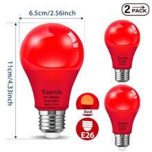 Kasotile LED Colored Light Bulbs,A60 9Watts (60W Equivalent),E26 Standard Medium Base, Non-Dimmable For Wedding Halloween Christmas Party Bar Decor And Photographyscene(2 Packs)