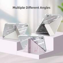 可爱平板电脑保护套，兼容 iPad 第 11 代 A16 2025、第 10 代 10.9 英寸、iPad Air 第 4 代、第 5 代 10.9 英寸、iPad Air 11 M3 2025、第 7 代、第 8 代、第 9 代 10.2 英寸，带笔槽，兔子蝴蝶结图案，适合女性使用。