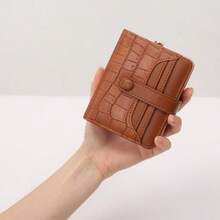 Nuevo Wallet de Moda para Mujeres, un Wallet de Diseño Multifuncional. Cuenta con una Cierre con Cremallera y tiene Fuertes Funciones de Protección. Hay Variedad de Colores para Elegir, y es una Buena Opción como Regalo. - Granate - Ver 2
