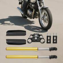 29" Length Bicycle Triple Tree Clamp Front Forks Shock 45/48 Mm,Aluminum Alloy - Gold and Black - View 11