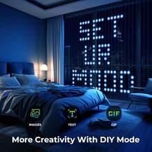 79*79in RGB IC LED Smart Curtain Fairy Lights | Programmable DIY Christmas String Light | Multicolor Halloween Decorative String Lights | Color Changing Music Sync Text, Cartoon Display Options | Remote & App Controlled | IP65 Waterproof - 79in/2m - Xem 5