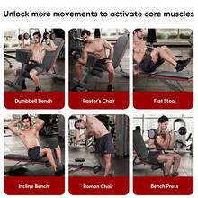 Foldable And Adjustable Weight Lifting Bench For Full-Body Workouts, Multi-Purpose, Foldable, Incline, Decline, Exercise, Workout Bench, Best Cushion For Home Gym Strength Training. - Black - View 4