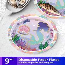 Bộ dao kéo dùng một lần chủ đề nàng tiên cá 20/40/60/80/100, bao gồm đĩa giấy 7 inch, bìa cứng 9 inch, cốc 9 ounce, khăn ăn, thích hợp cho các buổi tụ họp hàng ngày, tiệc sinh nhật, tiệc cô dâu, tiệc mừng em bé, câu lạc bộ, đám cưới, tiệc trà, dã ngoại, dã ngoại ngoài trời và tiệc theo chủ đề. Trang trí nhà bếp và phòng ăn, đồ dùng tiệc tùng, trang trí tiệc - Nhiều màu - Xem 6